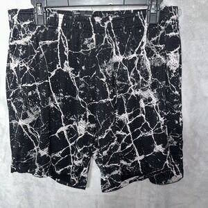 Nice Laundry Mesh Knit Athletic Lounge Shorts Black Marble Men's Extra Large XL
